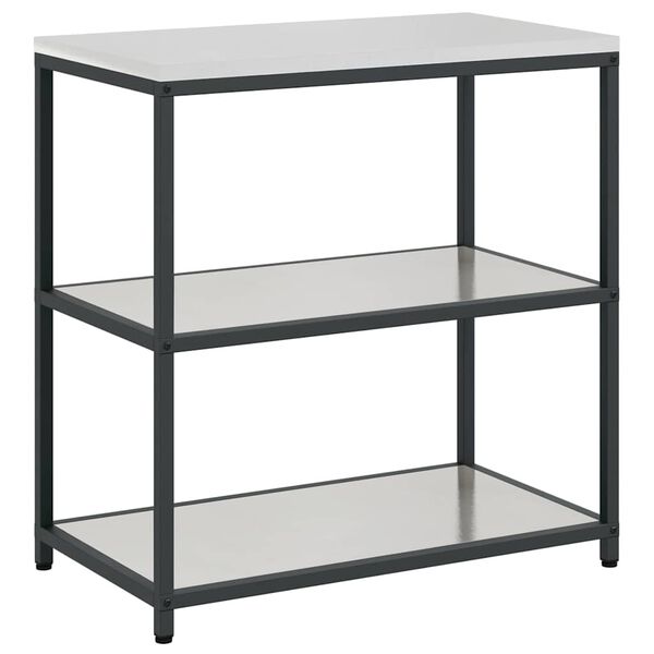 vidaXL Rangement de cuisine avec &eacute;tag&egrave;re Argent 60 x 50 x 92 cm Acier