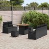 vidaXL Ensemble de canap&eacute; de jardin avec coussin 8 pcs Noir Poly rotin