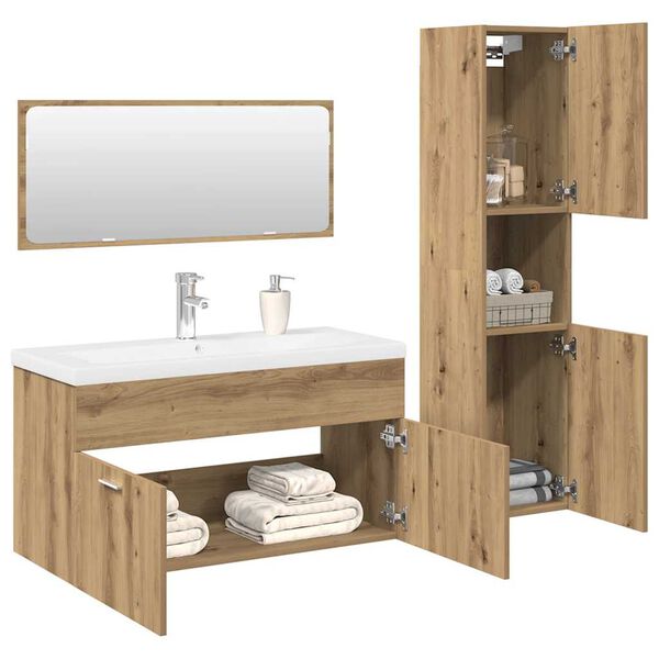 vidaXL Ensemble de meubles salle de bain 4 pcs bois d'ingénierie