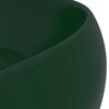 vidaXL Lavabo rond de luxe Vert fonc&eacute; mat 40x15 cm C&eacute;ramique