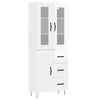 vidaXL Buffet haut Blanc brillant 69,5x34x180 cm Bois d'ing&eacute;nierie
