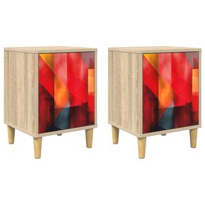 vidaXL Table de chevet HEESCH 2 pc Ch&ecirc;ne Sonoma 36 x 33 x 50 cm