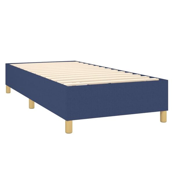 vidaXL Sommier &agrave; lattes de lit avec matelas Bleu 90x190 cm Tissu