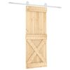 vidaXL Porte coulissante Naturel et Blanc 90 x 210 cm