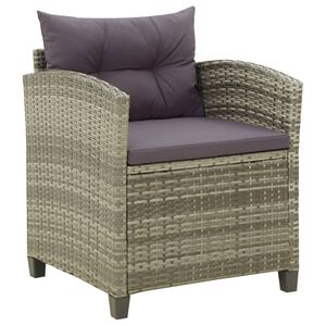 vidaXL Chaise de jardin avec coussins R&eacute;sine tress&eacute;e Gris