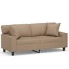 vidaXL Canap&eacute; 2 places avec oreillers cappuccino 140 cm similicuir