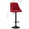 vidaXL Tabourets de bar lot de 2 rouge bordeaux velours