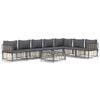 vidaXL Salon de jardin 8 pcs avec coussins anthracite r&eacute;sine tress&eacute;e