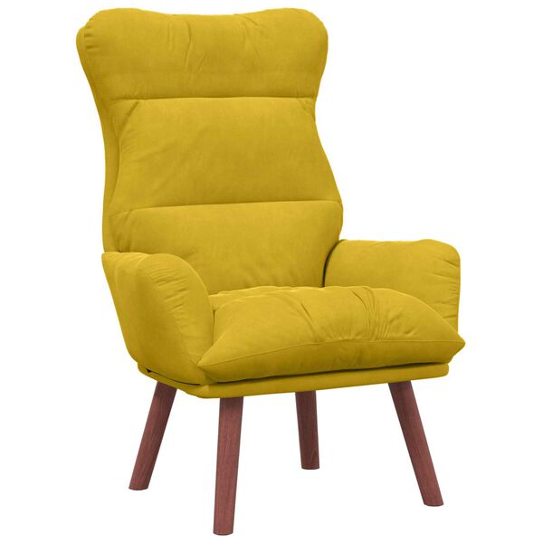 vidaXL Fauteuil relaxant Jaune 69 x 74 x 93 cm Velours