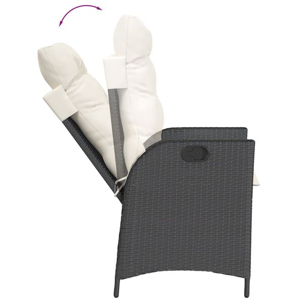 vidaXL Ensemble &agrave; manger de jardin 9pcs coussins noir r&eacute;sine tress&eacute;e