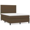 vidaXL Sommier &agrave; lattes de lit avec matelas Marron fonc&eacute; 140x190 cm