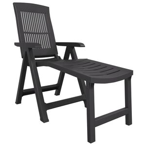 vidaXL Chaise longue anthracite plastique
