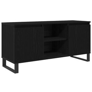 vidaXL Meuble TV 104 x 35 x 50 cm Ch&ecirc;ne noir Bois d'ing&eacute;nierie