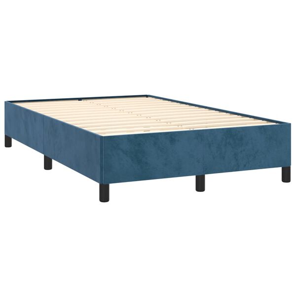 vidaXL Sommier &agrave; lattes de lit et matelas bleu fonc&eacute; 120x190cm velours