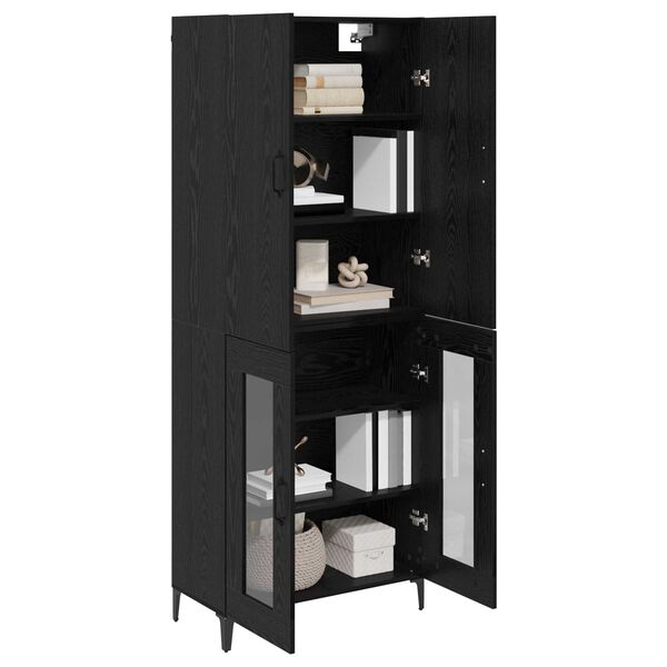 vidaXL Haut Armoire Chêne noir 69,5 x 34 x 180 cm Bois d'ingénierie