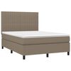 vidaXL Sommier &agrave; lattes de lit et matelas et LED Taupe 140x190cm Tissu