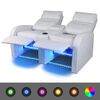 vidaXL Fauteuil inclinable &agrave; LED &agrave; 2 places Cuir artificiel Blanc