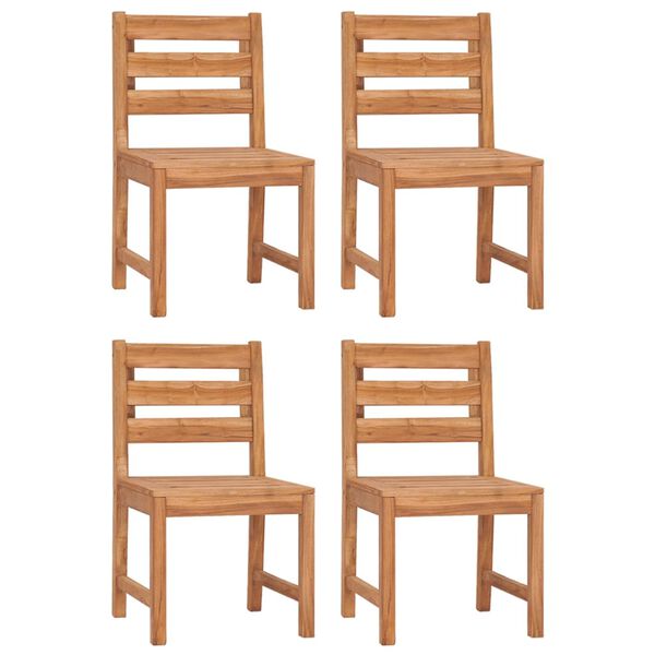 vidaXL Chaises de jardin lot de 4 Bois de teck solide