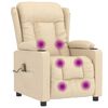 vidaXL Fauteuil de massage Cr&egrave;me Tissu