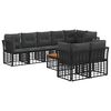 vidaXL Ensemble de canap&eacute;s d'ext&eacute;rieur 9 pcs Noir et Gris fonc&eacute;