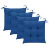vidaXL Chaises de jardin lot de 4 et coussins bleu Bois de teck solide