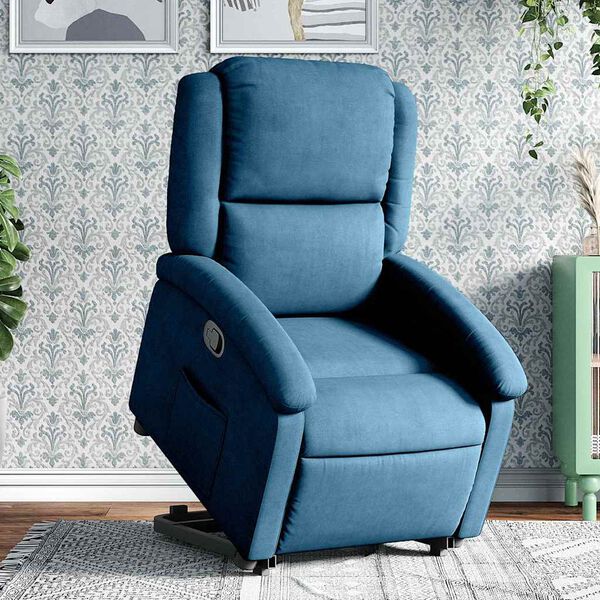 vidaXL Fauteuil inclinable bleu velours