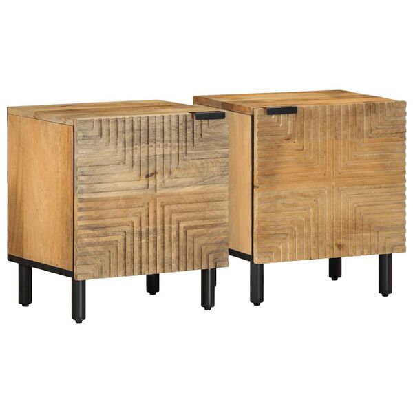 vidaXL Tables de chevet 2 pcs 40x33x46 cm bois de manguier solide