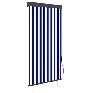vidaXL Store roulant d'ext&eacute;rieur 100x250 cm Bleu et blanc
