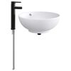 vidaXL Lavabo de salle de bain avec robinet et drain Noir Mat