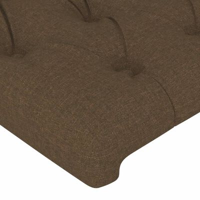 vidaXL Tête de lit à LED Marron foncé 147x16x118/128 cm Tissu