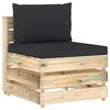 vidaXL Salon de jardin 8 pcs avec coussins Bois impr&eacute;gn&eacute; de vert