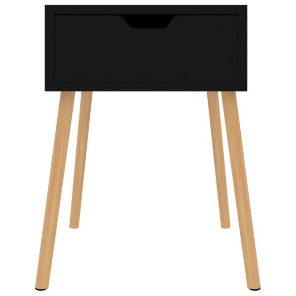 vidaXL Table de chevet Noir brillant 40x40x56 cm Bois d'ingénierie