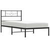 vidaXL Cadre de lit métal sans matelas avec tête de lit noir 107x203cm