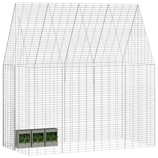 vidaXL Cage pour lapins Argent 400 x 100 x 210 cm Acier galvanis&eacute;