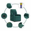 vidaXL Fauteuil inclinable de massage Vert foncé Tissu