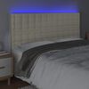 vidaXL T&ecirc;te de lit &agrave; LED Cr&egrave;me 200x5x118/128 cm Similicuir