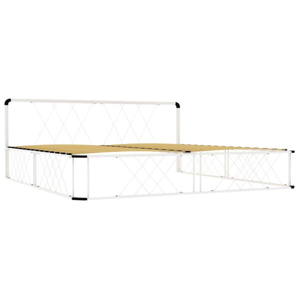 vidaXL Cadre de lit Blanc M&eacute;tal 180 x 200 cm