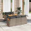 vidaXL Salon de jardin avec coussins 6 pcs gris résine tressée acacia