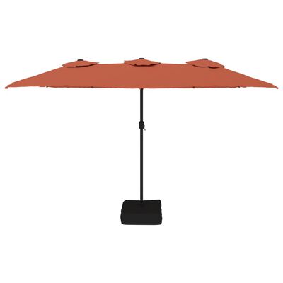 vidaXL Parasol à double tête avec LED terre cuite 449x245 cm