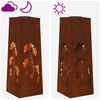 vidaXL Lumi&egrave;re de chemin LED solaire 2 pcs Acier Corten Acier Corten