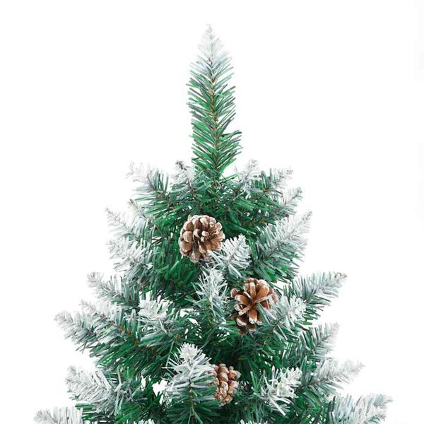 vidaXL Sapin de No&euml;l mince Vert 180 cm PVC et bois de pin massif