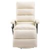 vidaXL Fauteuil de massage TV inclinable blanc crème similicuir