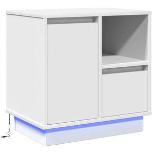 vidaXL Cabinet de chevet Blanc 50 x 34,5 x 50 cm. Bois d'ing&eacute;nierie