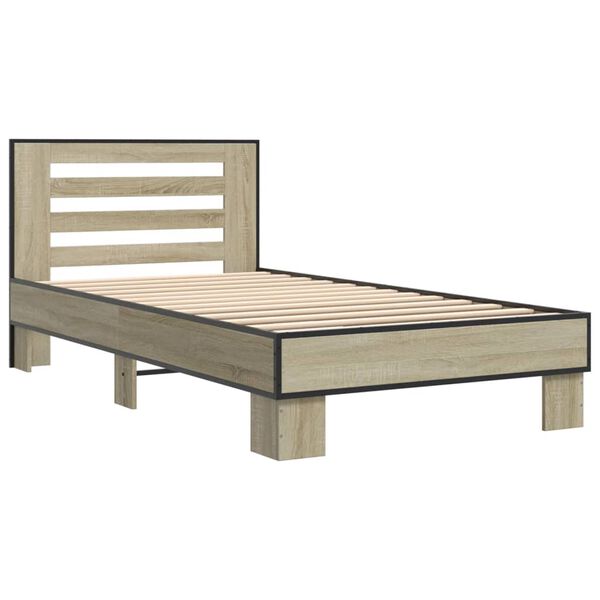 vidaXL Cadre de lit sans matelas ch&ecirc;ne sonoma 100x200 cm