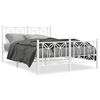 vidaXL Cadre de lit m&eacute;tal sans matelas et pied de lit blanc 140x200 cm