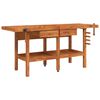 vidaXL &Eacute;tabli avec tiroirs et &eacute;taux 192x62x83 cm Bois massif d'acacia