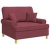 vidaXL Fauteuil avec coussins Bordeaux Tissu