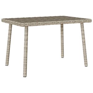 VidaXL Table basse de jardin rectangulaire gris clair r&eacute;sine tress&eacute;e