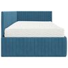vidaXL Cadre de lit d'angle avec matelas 2 pcs Bleu Velours