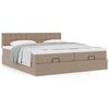 VidaXL Cadre de lit ottoman et matelas cappuccino 200x200cm similicuir